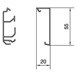 hager Sockelleistenkanal-Oberteil PVC zu SL 20x55 mm verkehrsweiß... HAGER-SL2005529016 4012740017534 (Abb. 1)