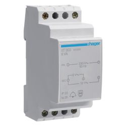 hager Klingeltrafo / Türklingel-Trafo REG, 230V / 8V und 12V 8VA, 2PLE... HAGER-ST303 3250615703033 (Abb. 1)