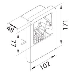 hager Geräteträger universal für UP-Geräte mit Rahmen zu SL 20x55mm verkehrsweiß... HAGER-SL200559119016 4012740017718 (Abb. 1)