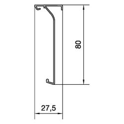 hager Sockelleistenkanal-Oberteil mit Teppichleiste PVC zu SL 20x80mm verkehrsweiß... HAGER-SL20080229016 4012740017978 (Abb. 1)