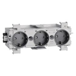 hager SCHUKO Dreifachsteckdose, Wago Steck-/Klemmtechnik, Frontrastend, graphitschwar... HAGER-GS30019011 4012740851527 (Abb. 1)