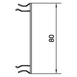 hager Brüstungskanal-Oberteil zu BRA, Aluminium eloxiert, 80x2000mm, Verkehrsweiß... HAGER-BRA0802ELN 4012740834223 (Abb. 1)