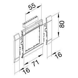 hager Rahmenblende 55 modular OT 80 halogenfrei mit Beschriftungsfeld verkehrsweiß... HAGER-GR0802A9016 4012740993227 (Abb. 1)
