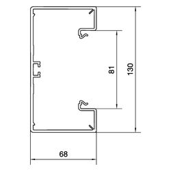 hager Brüstungskanal-Unterteil frontrastend hfr zu BRH 68x130mm, Oberteil 80mm, vw... HAGER-BRH6513019016 4012740007245 (Abb. 1)