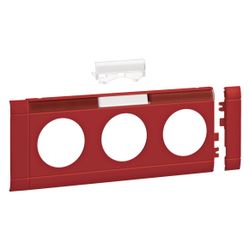 hager Blende 3-fach Steckdose zu Oberteil 80mm beschriftbar anreihbar hfr rot... HAGER-GB080313020 4012740909938 (Abb. 1)
