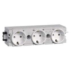 hager SCHUKO Dreifachsteckdose mit Wago Steck-/Klemmtechnik C-Profil in verkehrsweiß... HAGER-GS30009016 4012740993722 (Abb. 1)