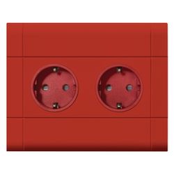 hager SCHUKO Doppelsteckdose mit Wago Steck-/Klemmtechnik C-Profil in verkehrsrot... HAGER-GS20003020 4012740851138 (Abb. 1)