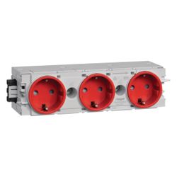 hager SCHUKO Dreifachsteckdose mit Wago Steck-/Klemmtechnik C-Profil in verkehrsrot... HAGER-GS30003020 4012740851381 (Abb. 1)