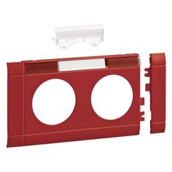 hager Blende 2-fach Steckdose zu Oberteil 80mm beschriftbar anreihbar hfr rot... HAGER-GB080213020 4012740909792 (Abb. 1)