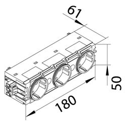 hager SCHUKO Dreifachsteckdose mit Wago Steck-/Klemmtechnik C-Profil in verkehrsweiß... HAGER-GS30009016 4012740993722 (Abb. 1)