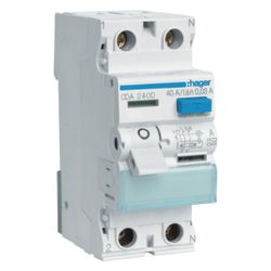 hager Fehlerstromschutzschalter, FI-Schutzschalter 2-polig 6kA 40A 30mA Typ A... HAGER-CDA240D 3250611610045 (Abb. 1)