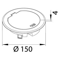 hager Bodensteckdose mit Metall-Klappdeckel silber, inkl. 2-fach Schuko-Steckdose... HAGER-BSR02D01 4012740028653 (Abb. 1)