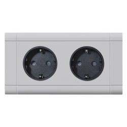 hager SCHUKO Doppelsteckdose mit Wago Steck-/Klemmtechnik C-Profil in graphitschwarz... HAGER-GS20009011 4012740851176 (Abb. 1)