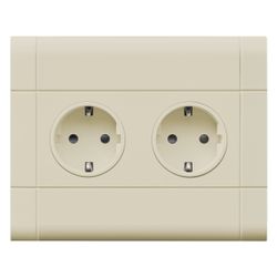 hager Blende 2-fach Steckdose zu Oberteil 80mm anreihbar halogenfrei graphitschwarz... HAGER-GB080209011 4012740909761 (Abb. 1)