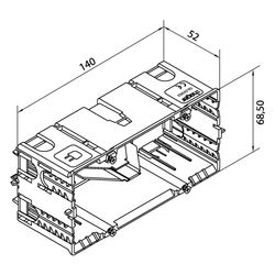 hager Geräteeinbaudose 2-fach Energie f. Brüstungskanal C-Profil für Schalterprogramme... HAGER-GLS55002 4012740980210 (Abb. 1)