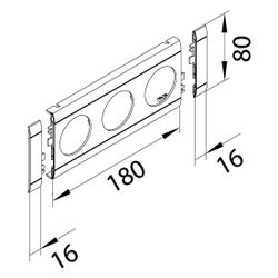 hager Blende Dreifachsteckdose zu Oberteil 80 mm anreihbar halogenfrei verkehrsweiß... HAGER-GB080309016 4012740993005 (Abb. 1)