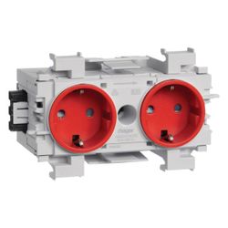 hager Steckdose 2-fach mit Wago Steck-/Klemmtechnik Frontrastend in verkehrsrot... HAGER-GS20013020 4012740851190 (Abb. 1)