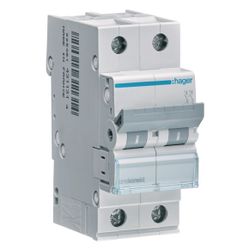 hager Leitungsschutzschalter 2 polig 6kA C-Charakteristik 16A 2 Module... HAGER-MCN216 3250614311307 (Abb. 1)