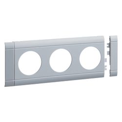 hager Blende 3-fach Steckdose zu Oberteil 80mm anreihbar halogenfrei alu... HAGER-GB08030LAN 4012740909914 (Abb. 1)