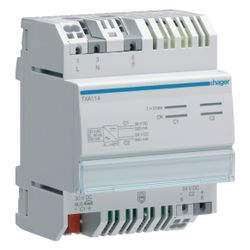 hager KNX Spannungsversorgung, 1-f. Ausg. mit Drossel 320mA und 1-f. Ausg. 24VDC 640mA... HAGER-TXA114 3250616048997 (Abb. 1)