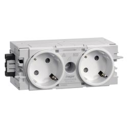 hager SCHUKO Doppelsteckdose 45 Grad mit Wago Steck-/Klemmtechnik C-Profil in verkehr... HAGER-GS20109016 4012740994774 (Abb. 1)