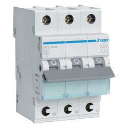 hager Leitungsschutzschalter 3 polig 6kA C-Charakteristik 40A QuickConnect 3 Module... HAGER-MCS340 3250614315374 (Abb. 1)