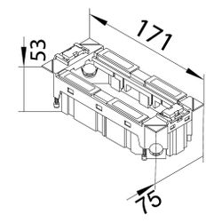 hager Geräteträger f 3 Rastec 45 Geräte o 2 Tragstegger aus PA zu VQ06/VR06/VR10(r, l)... HAGER-GTVR300 4012002247181 (Abb. 1)