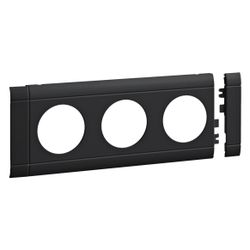 hager Blende 3-fach Steckdose zu Oberteil 80mm anreihbar halogenfrei graphitschwarz... HAGER-GB080309011 4012740909907 (Abb. 1)