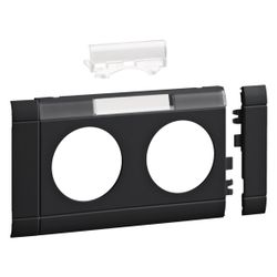 hager Blende 2-fach Steckdose zu Oberteil 80mm beschriftbar anreihbar hfr graphitsch... HAGER-GB080219011 4012740909839 (Abb. 1)