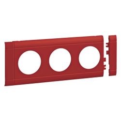 hager Blende 3-fach Steckdose zu Oberteil 80mm anreihbar halogenfrei rot... HAGER-GB080303020 4012740909860 (Abb. 1)