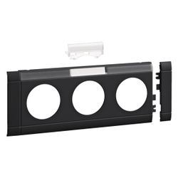hager Blende 3-fach Steckdose zu Oberteil 80mm beschriftbar anreihbar hfr graphitsch... HAGER-GB080319011 4012740909976 (Abb. 1)