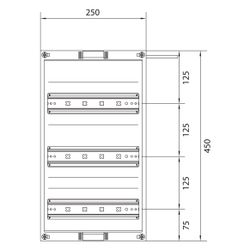 hager Baustein, univ.N, 450x250mm, Reiheneinbaugeräte, waag., 3x12 PLE, m. PE/N-Klemme... HAGER-UD31B4 3250616141278 (Abb. 1)