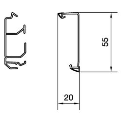 hager Sockelleistenkanal-Unterteil, PVC Recyclat 30%, SL 20x55mm, 2 Kammern, schwarz... HAGER-SL200551 4012740893893 (Abb. 1)