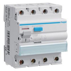 hager Fehlerstromschutzschalter 4 polig 6kA 40A 30mA Typ A HI stoßstromfest... HAGER-CDH440D 3250611611530 (Abb. 1)
