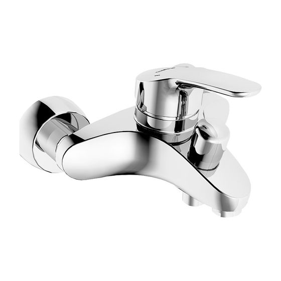 Hansa Mix Einhebel-Wannenfüll- und Brausebatterie, Ausladung 162mm, DN 15, Chrom, 01742183