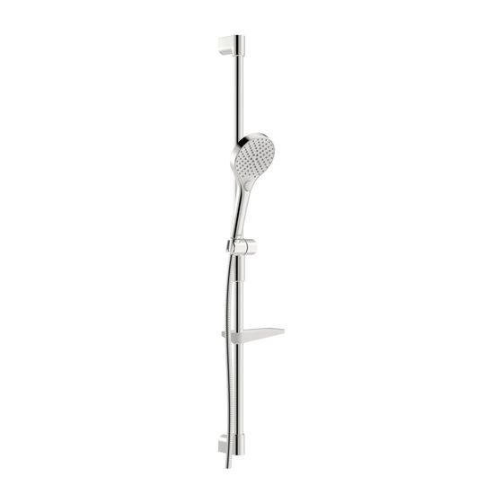 Hansa Viva Wandstangengarnitur, 3-strahlig, Länge 971mm, Brauseschlauch 175cm, Messing/Verbundwerkstoff, Chrom, 44150330