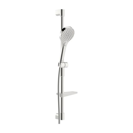Hansa Viva Wandstangengarnitur, 3-strahlig, Länge 766mm, Brauseschlauch 175cm, 7,8l/min, Chrom, 441602100009