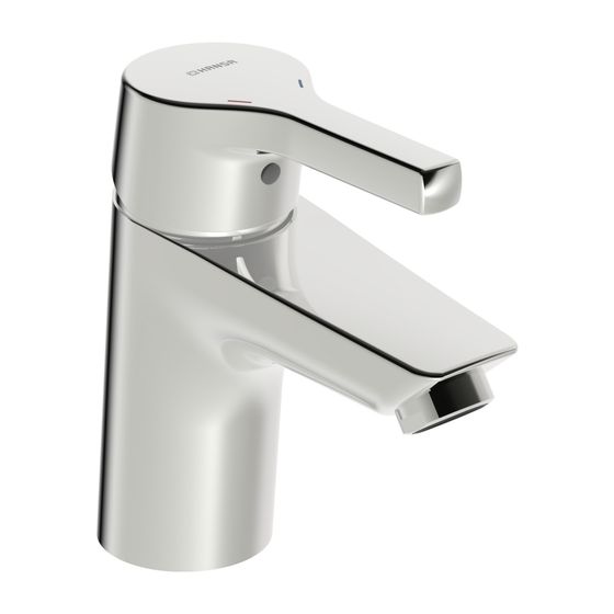 Hansa Paleno Einhebel-Waschtischarmatur, Standmontage, DN 15, Ausladung 103mm, ohne Ablaufgarnitur, Chrom, 56362203