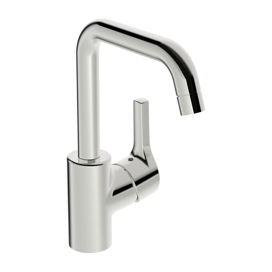 Hansa Paleno Einhebel-Waschtischarmatur, Standmontage, DN 15, Ausladung 152mm, ohne Ablaufgarnitur, Chrom, 56432203