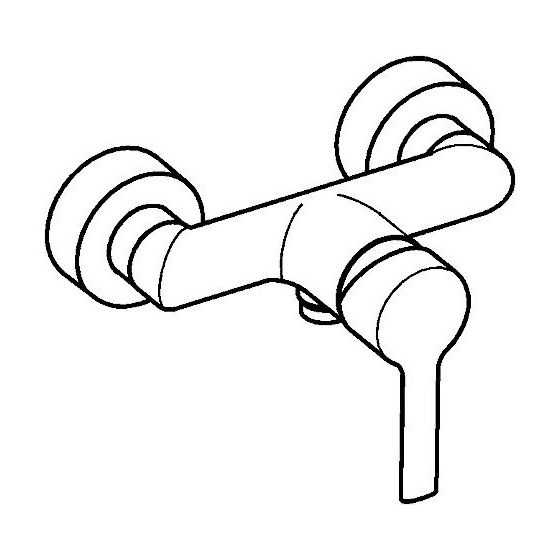 Hansa Ronda Einhebel-Brausebatterie, DN 15, Chrom, 03670173