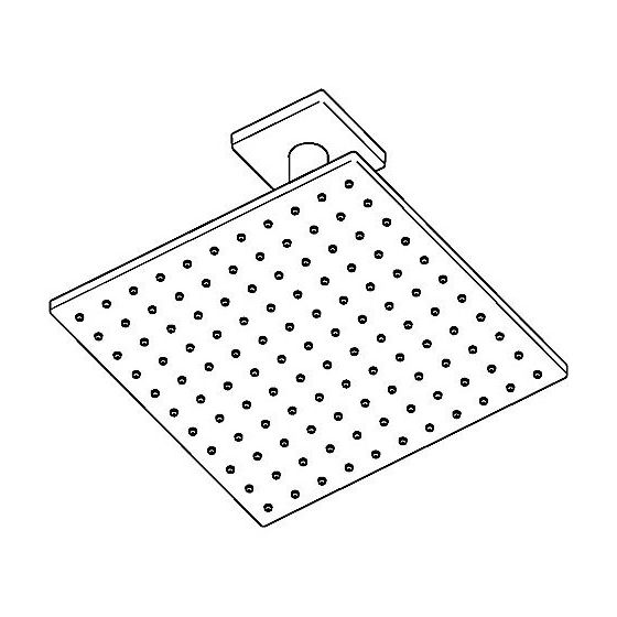 Hansa Viva Kopfbrause, Rosette eckig, 1-strahlig, 250x250mm, DN 15, Chrom, 04190340