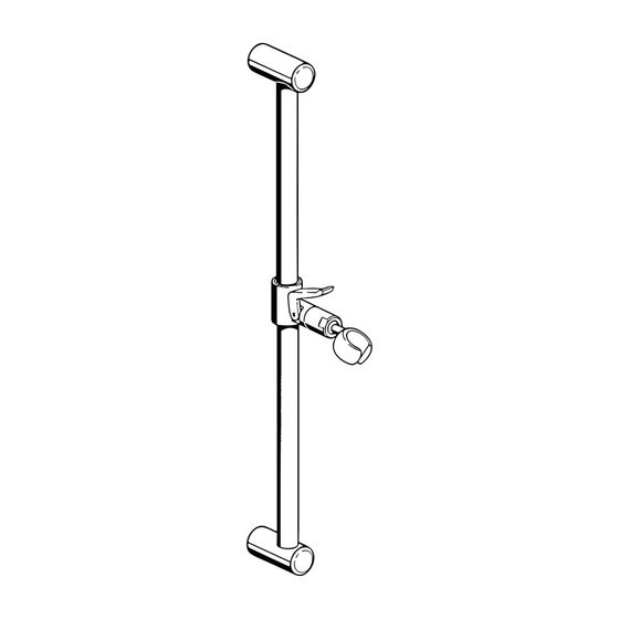 Hansa Wandstange, schwenkbares Kugelgelenk, Verstellbare Brausestangehalterung, kürzbar, Chrom, 04480100