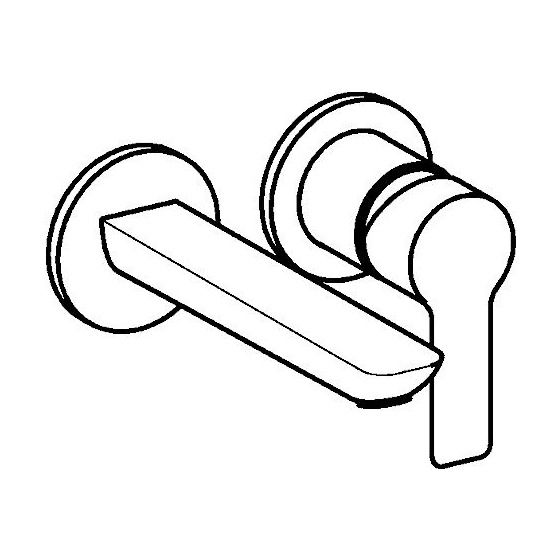 Hansa Ligna Einhebelmischer Fertigmontageset für Waschtischbatterie 0640 Rosette rund Ausladung 185mm DN15 Chrom