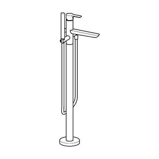 Hansa Ligna Einhebelmischer Badebatterie mit Standrohr, 1-strahlig, Ausladung 200mm, DN 15, Chrom, 06462083