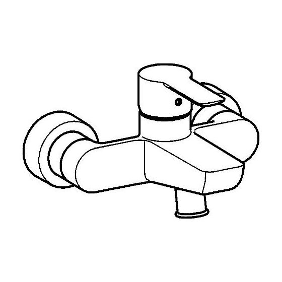 Hansa Ligna Einhebelmischer Wannenfüll- und Brausebatterie, Ausladung 152mm, DN 15, Chrom, 06742103