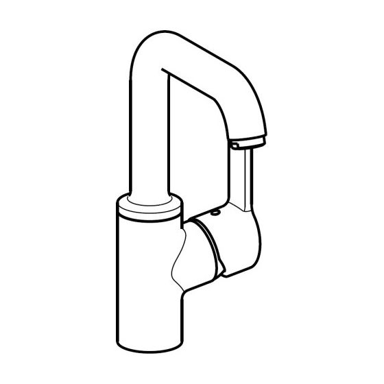Hansa Primo Einhebel-Waschtischbatterie, Ausladung 142mm, DN 15, Chrom, 49552203