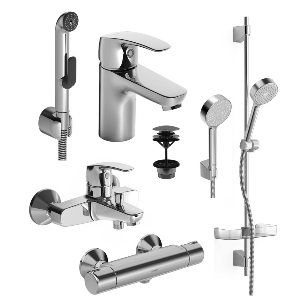 Hansa Pinto Badezimmer Armaturen Paket 4553 DN15 Chrom... HANSA-45530080 4057304010149 (Abb. 2)