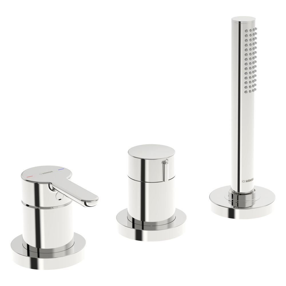 Hansa Designo Style Einhebel-Fertigmontageset für Wanne/Brause, Rosette rund, 3-strahli... HANSA-53259063 4057304006999 (Abb. 2)
