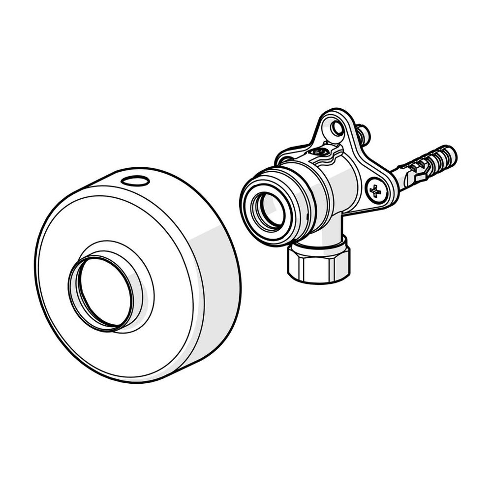 Hansa Winkelkupplung mit Absperrventil, G 3/4"/1/2"/D 12mm, Oras Group, Chrom, 290009... HANSA-290009 6414150103414 (Abb. 2)