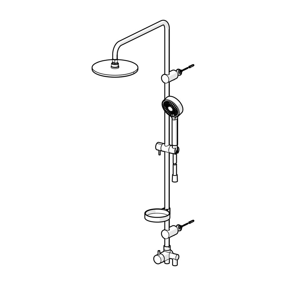 Hansa Viva Kopfbrause-Set 4418 3-strahlig Ausladung 455mm DN15 Chrom... HANSA-44180200 4015474239012 (Abb. 2)